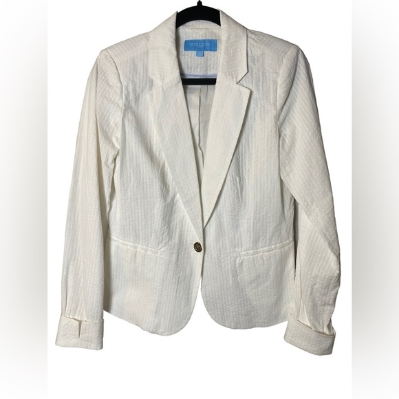 COPY - Draper James RSVP White Textured Blazer Details - White - Size Medieum - Picture 1 of 5